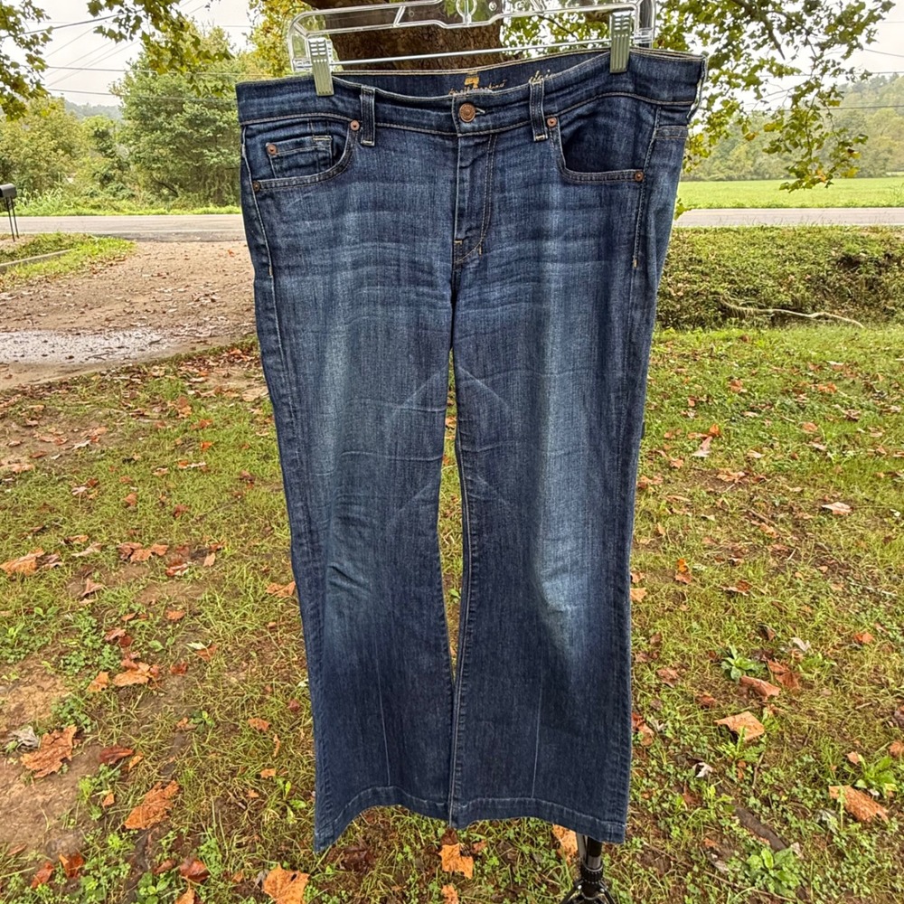 7 For All Mankind Dojo Flare Jeans Dark Wash AU115S42A Size 32 Y2K Vintage